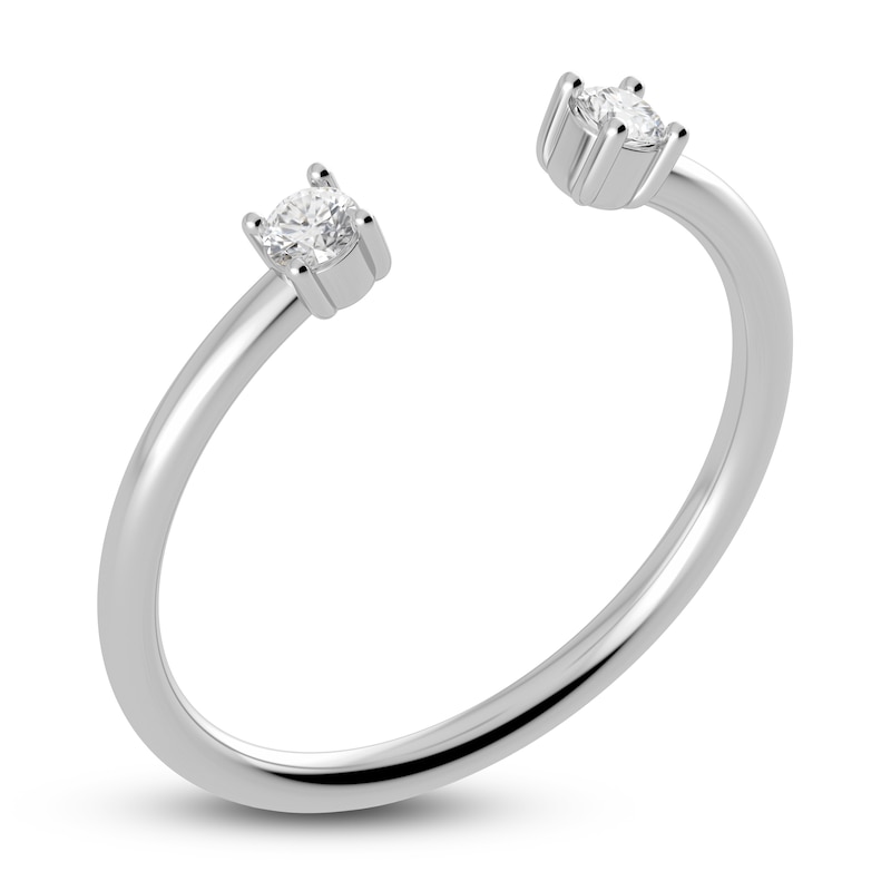 Main Image 2 of Juliette Maison Natural White Sapphire Cuff Ring 10K White Gold