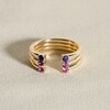 Thumbnail Image 4 of Juliette Maison Natural White Sapphire Cuff Ring 10K White Gold