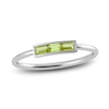 Thumbnail Image 1 of Juliette Maison Natural Peridot Baguette Bar Ring 10K White Gold