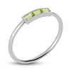 Thumbnail Image 1 of Juliette Maison Natural Peridot Baguette Bar Ring 10K White Gold