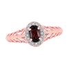 Thumbnail Image 1 of Natural Garnet Ring 1/20 ct tw Diamond Round 10K Rose Gold