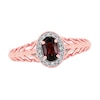 Thumbnail Image 0 of Natural Garnet Ring 1/20 ct tw Diamond Round 10K Rose Gold