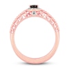 Thumbnail Image 3 of Natural Garnet Ring 1/20 ct tw Diamond Round 10K Rose Gold