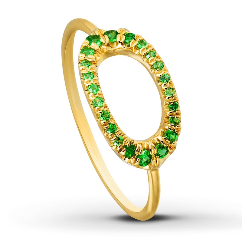 Di Modolo Ring Tsavorite Garnets 18K Yellow Gold