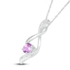 Thumbnail Image 0 of Amethyst Necklace Diamond Accents Sterling Silver