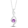 Thumbnail Image 1 of Amethyst Necklace Diamond Accents Sterling Silver