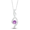 Thumbnail Image 2 of Amethyst Necklace Diamond Accents Sterling Silver