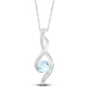 Thumbnail Image 1 of Aquamarine Necklace Diamond Accents Sterling Silver