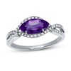 Thumbnail Image 1 of Natural Amethyst Ring Diamonds 10K Two-Tone Gold