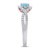 Thumbnail Image 2 of Natural Aquamarine & Diamond Ring 1/8 ct tw Navette/Round 10K Two-Tone Gold