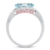 Thumbnail Image 3 of Natural Aquamarine & Diamond Ring 1/8 ct tw Navette/Round 10K Two-Tone Gold