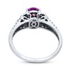 Thumbnail Image 1 of Natural Garnet Ring Diamonds/Tourmaline 10K White Gold