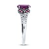 Thumbnail Image 2 of Natural Garnet Ring Diamonds/Tourmaline 10K White Gold