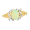 Thumbnail Image 1 of Natural Opal Ring 1/10 ct tw Diamond Round 14K Yellow Gold