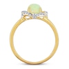 Thumbnail Image 3 of Natural Opal Ring 1/10 ct tw Diamond Round 14K Yellow Gold
