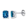 Thumbnail Image 1 of Blue Topaz Earrings Diamond Accents 10K White Gold