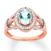 Thumbnail Image 0 of Aquamarine Ring 1/6 ct tw Diamonds 10K Rose Gold