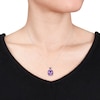 Thumbnail Image 2 of Amethyst Necklace 1/20 ct tw Diamonds Sterling Silver