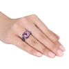 Thumbnail Image 1 of Amethyst Ring 1/10 ct tw Diamonds Sterling Silver