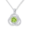Thumbnail Image 0 of Peridot Necklace 1/10 ct tw Diamonds Sterling Silver