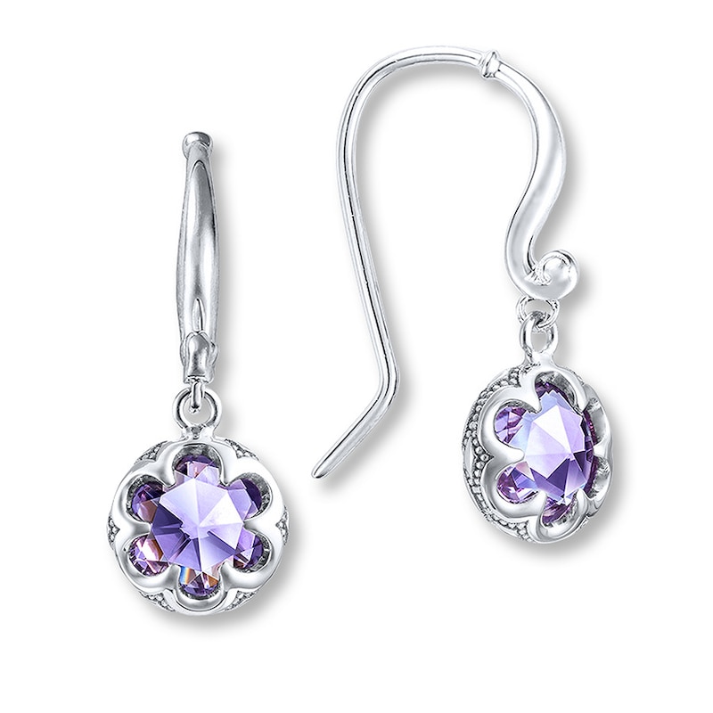 Tacori Amethyst Dangle Earrings Sterling Silver