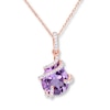 Thumbnail Image 0 of Amethyst Necklace 1/8 ct tw Diamonds 10K Rose Gold