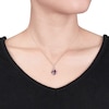 Thumbnail Image 2 of Amethyst Necklace 1/8 ct tw Diamonds 10K Rose Gold