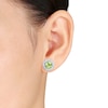 Thumbnail Image 1 of Peridot Earrings 1/10 ct tw Diamonds Sterling Silver