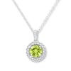 Thumbnail Image 1 of Peridot Necklace 1/10 ct tw Diamonds Sterling Silver