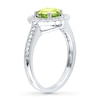 Thumbnail Image 2 of Peridot Ring 1/8 ct tw Diamonds Sterling Silver