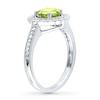 Thumbnail Image 3 of Peridot Ring 1/8 ct tw Diamonds Sterling Silver