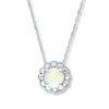 Thumbnail Image 0 of Natural Opal Necklace 10K White Gold