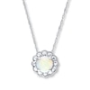 Thumbnail Image 1 of Natural Opal Necklace 10K White Gold