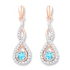 Blue Topaz Earrings 1/4 ct tw Diamonds 10K Rose Gold