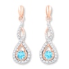 Thumbnail Image 1 of Blue Topaz Earrings 1/4 ct tw Diamonds 10K Rose Gold