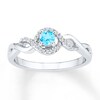 Thumbnail Image 0 of Blue Topaz Ring 1/15 ct tw Diamonds 10K White Gold