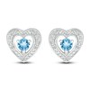 Thumbnail Image 0 of Blue Topaz Earrings 1/20 ct tw Diamonds 10K White Gold