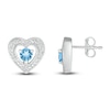 Thumbnail Image 2 of Blue Topaz Earrings 1/20 ct tw Diamonds 10K White Gold
