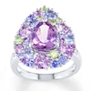 Thumbnail Image 1 of Amethyst Ring Tanzanite & Peridot Accents Sterling Silver