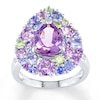 Thumbnail Image 0 of Amethyst Ring Tanzanite & Peridot Accents Sterling Silver