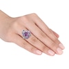 Thumbnail Image 4 of Amethyst Ring Tanzanite & Peridot Accents Sterling Silver