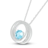 Thumbnail Image 0 of Blue Topaz Necklace 1/15 ct tw Diamonds Sterling Silver