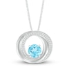 Thumbnail Image 1 of Blue Topaz Necklace 1/15 ct tw Diamonds Sterling Silver