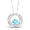 Thumbnail Image 2 of Blue Topaz Necklace 1/15 ct tw Diamonds Sterling Silver