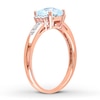 Thumbnail Image 2 of Aquamarine Ring 1/20 ct tw Diamonds 10K Rose Gold