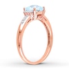 Thumbnail Image 3 of Aquamarine Ring 1/20 ct tw Diamonds 10K Rose Gold