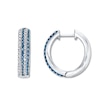 Thumbnail Image 1 of Topaz Hoop Earrings Blue & White Sterling Silver