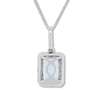 Thumbnail Image 3 of Aquamarine Necklace 1/6 ct tw Diamonds 10K White Gold