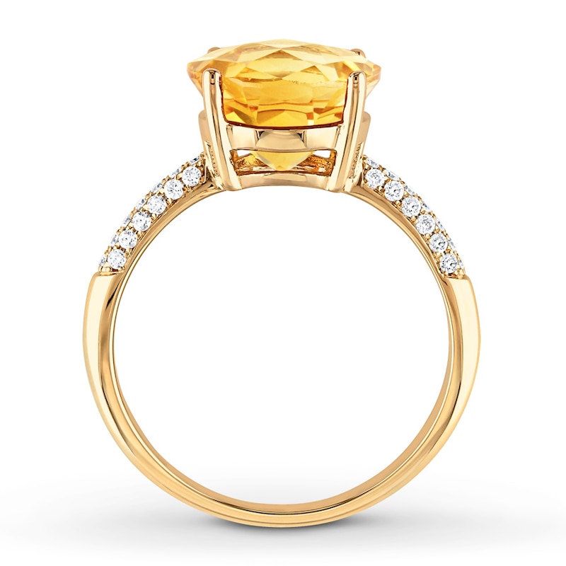 ALARRI 0.76 Carat 14K Solid Gold Possessed Glee Citrine Diamond Ring 
