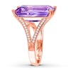 Thumbnail Image 2 of Amethyst Ring 1/2 carat tw Diamonds 14K Rose Gold